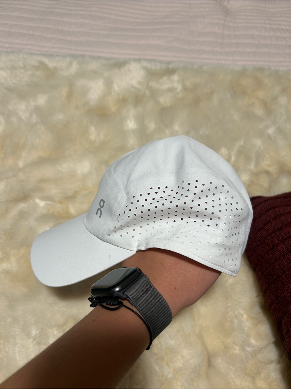 On Running White Perforated Performance Cap